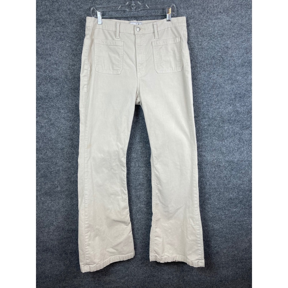 Gap Corduroy Pants Womens 14 Beige Good 70s Flare High Rise‎ Patch Pocket 32x32